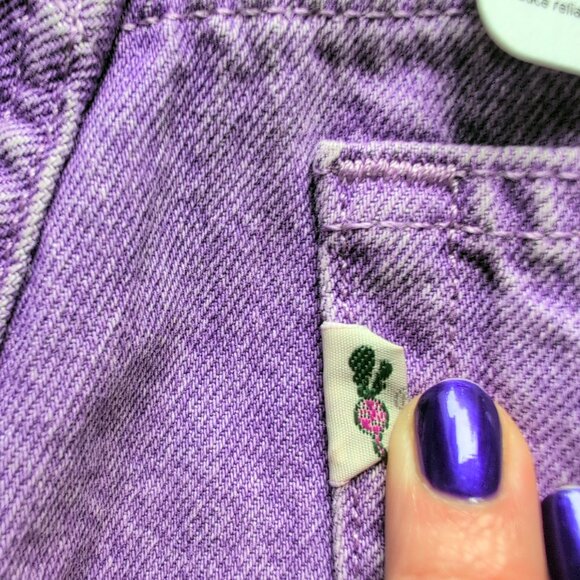 NWT Levi's Premium 501 Botanical Lavender Bright Purple Cutoff Denim Shorts - Picture 13 of 16